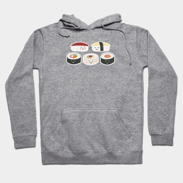 Happy Sushi Hoodie by sixhours